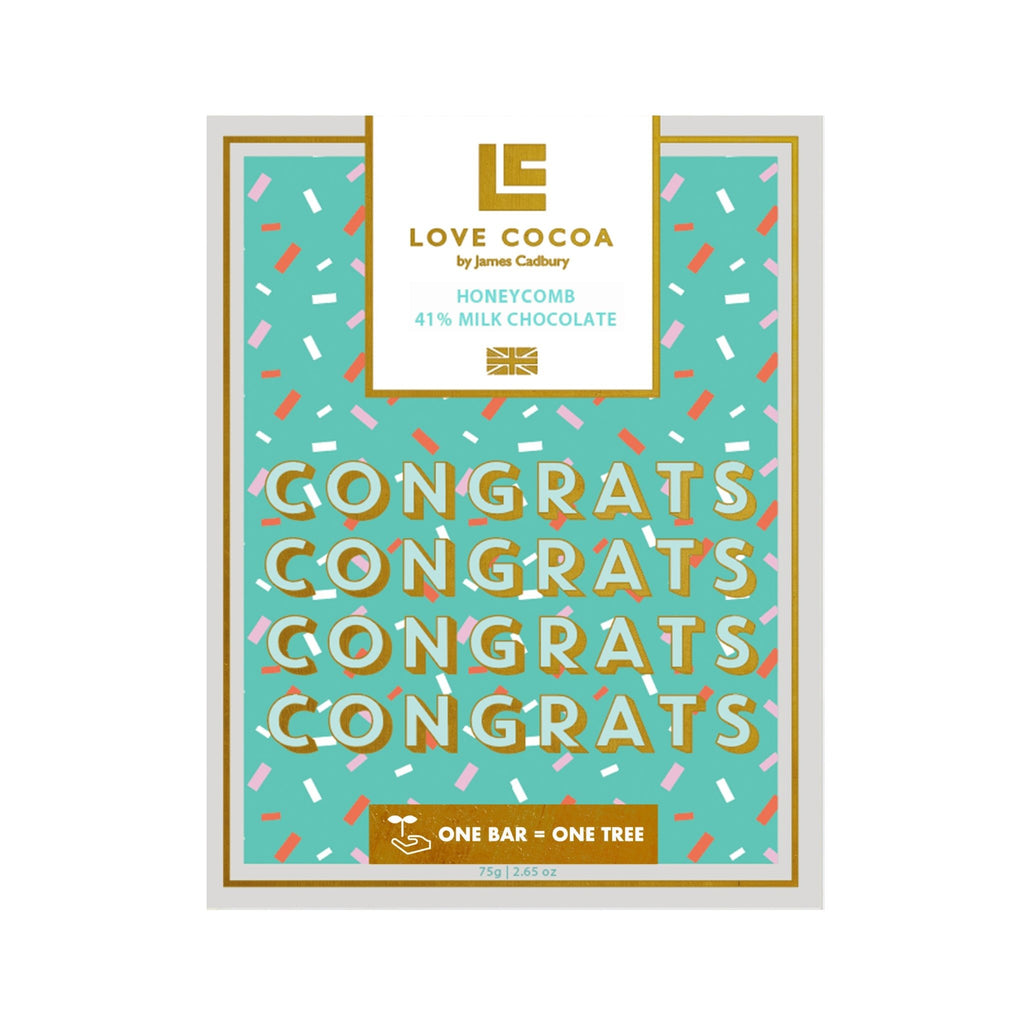 Congratulations Honeycomb Milk Chocolate Bar - Lucy Loves This-