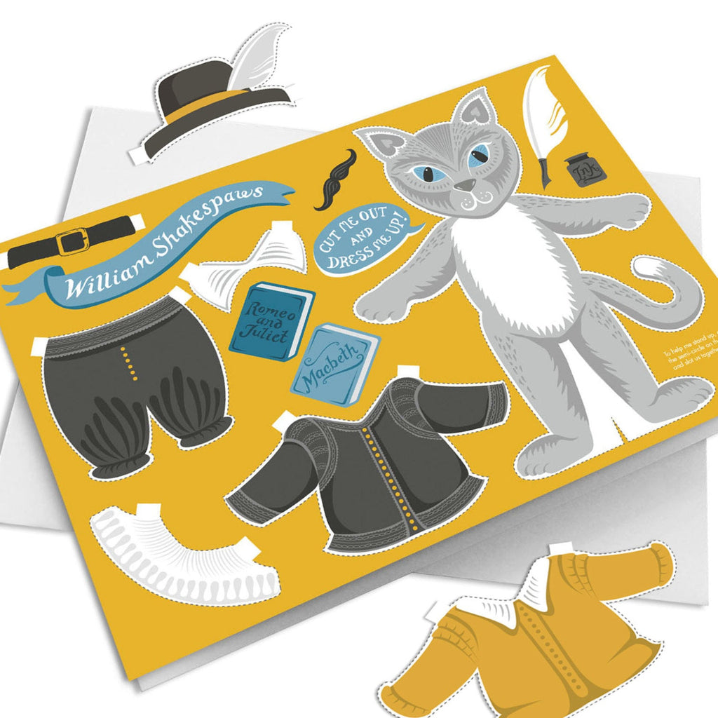 Dress Up Shakespeare cat Card - Lucy Loves This-