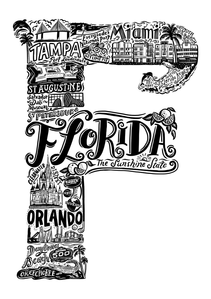 Florida Print - Lucy Loves This-U.K City Prints