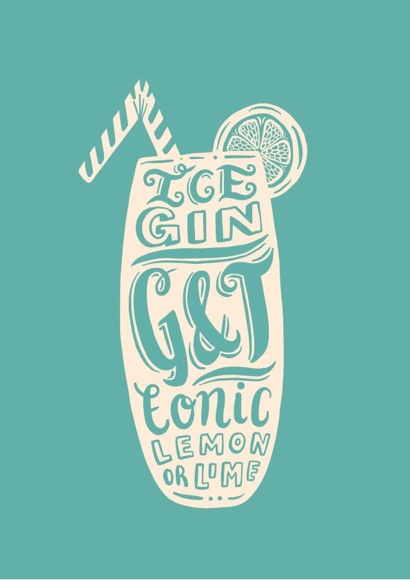 Gin & Tonic print - Lucy Loves This-Cocktail Prints