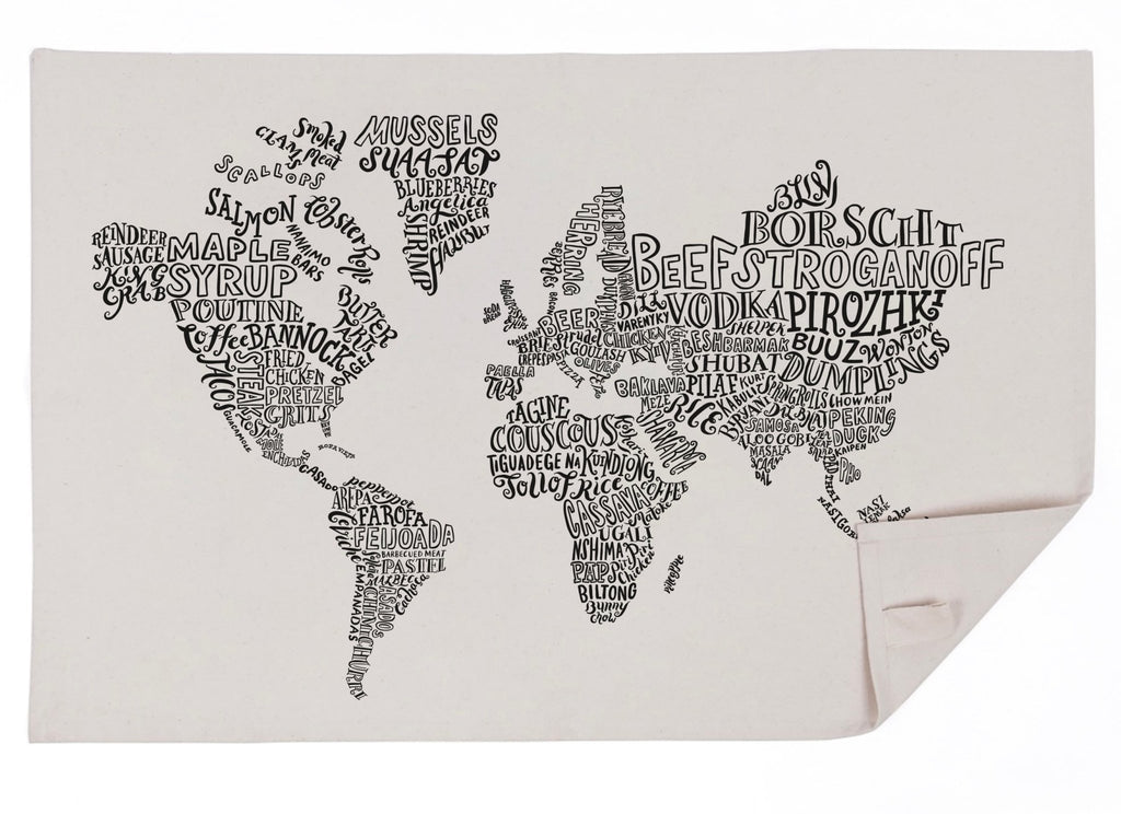 World Food Map Tea Towel - Lucy Loves This-