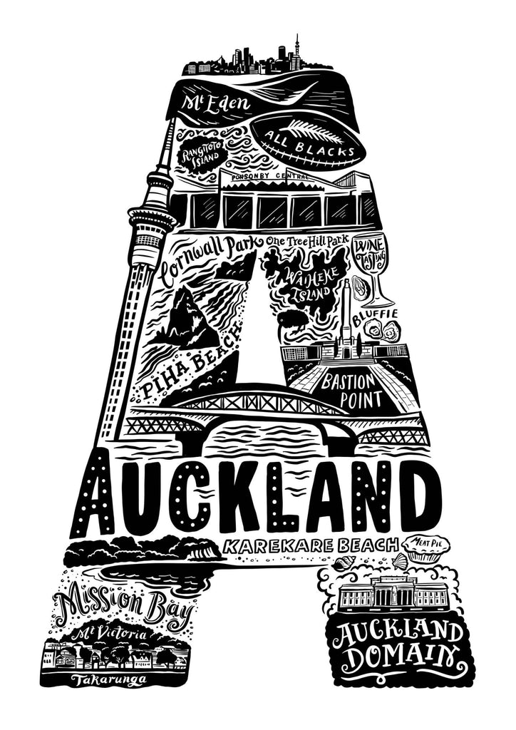 Auckland Print - Lucy Loves This-U.K City Prints