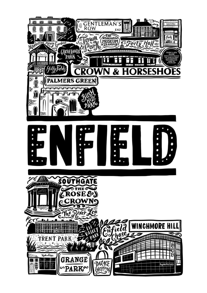 Enfield Print - Lucy Loves This - U.K City Prints