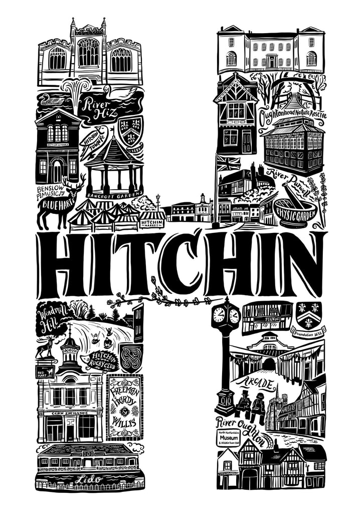 Hitchin Print - Lucy Loves This - U.K City Prints