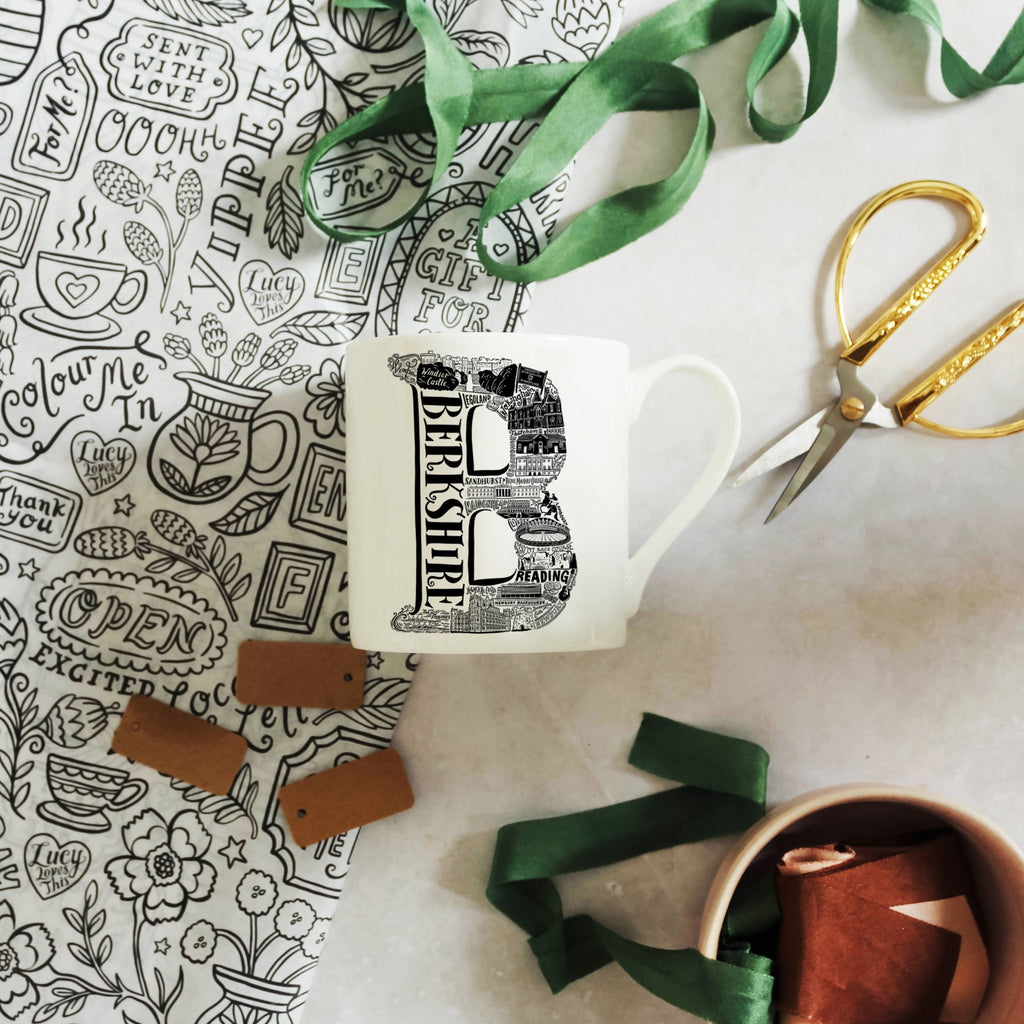 Location Letter Bone China Mug - Lucy Loves This - Location Letter Mugs And Coasters