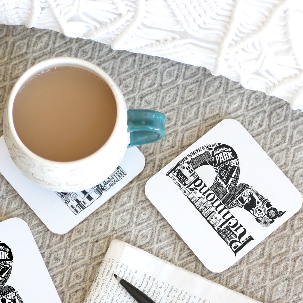 Location Letter Coaster Sets - PREORDER for delivery w/c 9 December 2024 - Lucy Loves This - Location Letter Mugs And Coasters