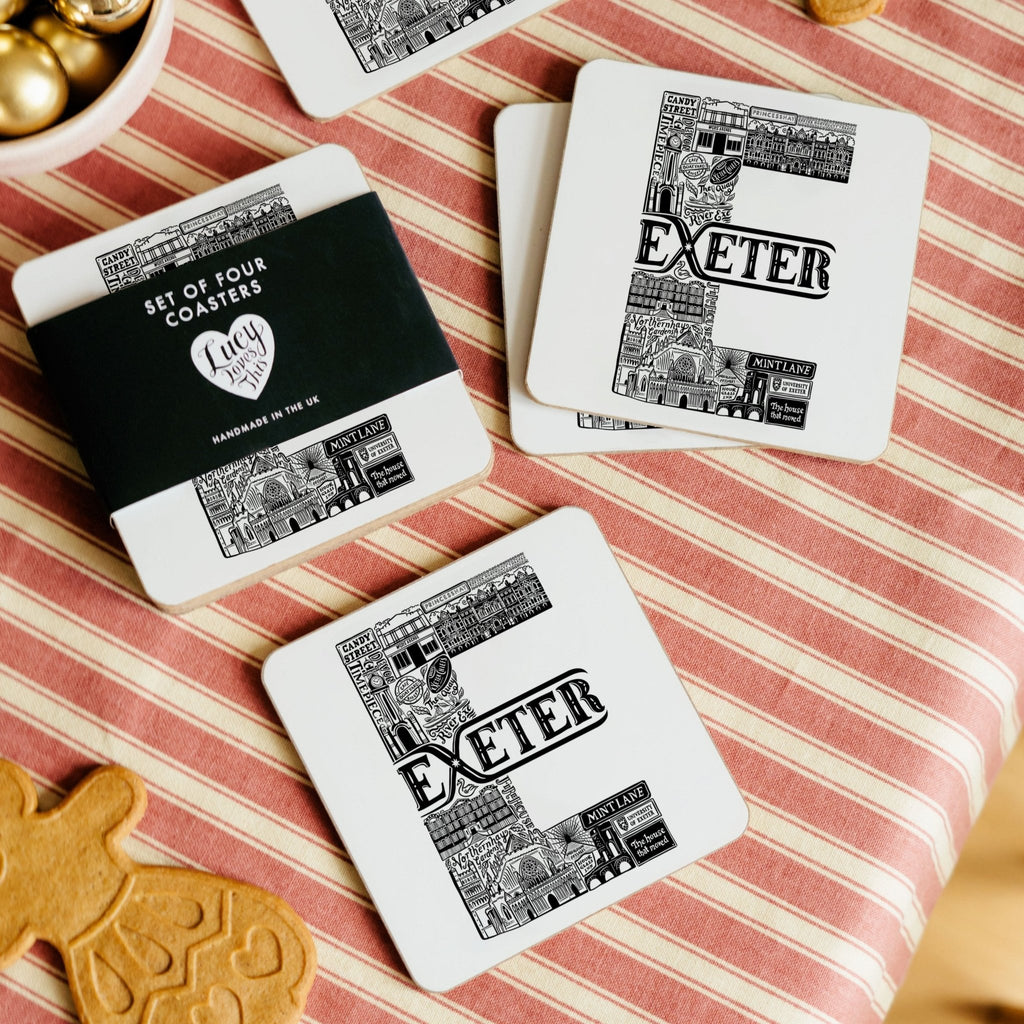 Location Letter Coaster Sets - PREORDER for delivery w/c 9 December 2024 - Lucy Loves This - Location Letter Mugs And Coasters