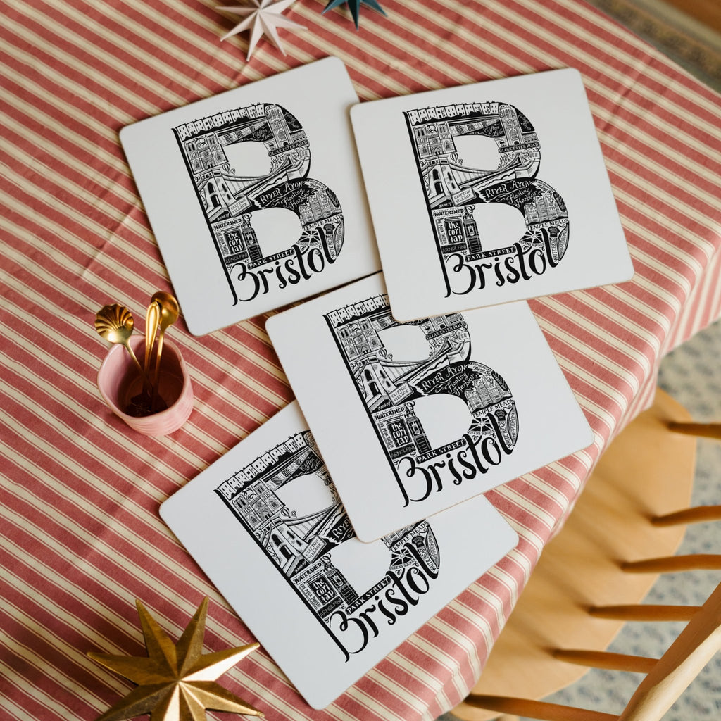 Location Letter Placemat Sets - PREORDER for delivery w/c 9 December 2024 - Lucy Loves This - Location Letter Mugs And Coasters