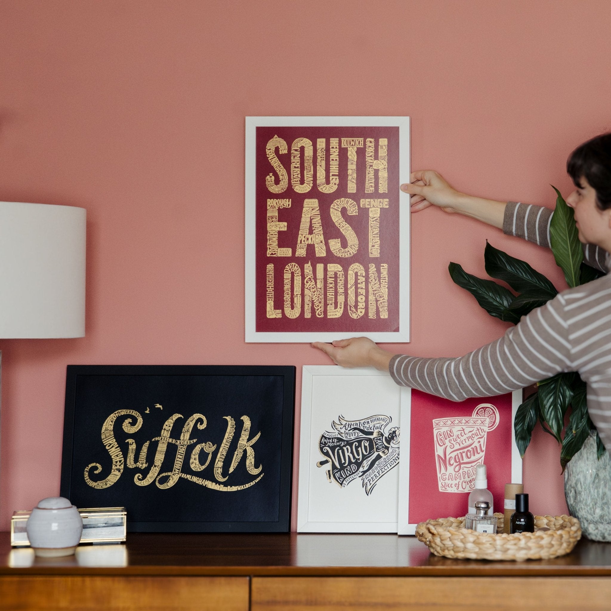 Whereabouts Lettering Suffolk Print - Gold Lettering – Lucy Loves This