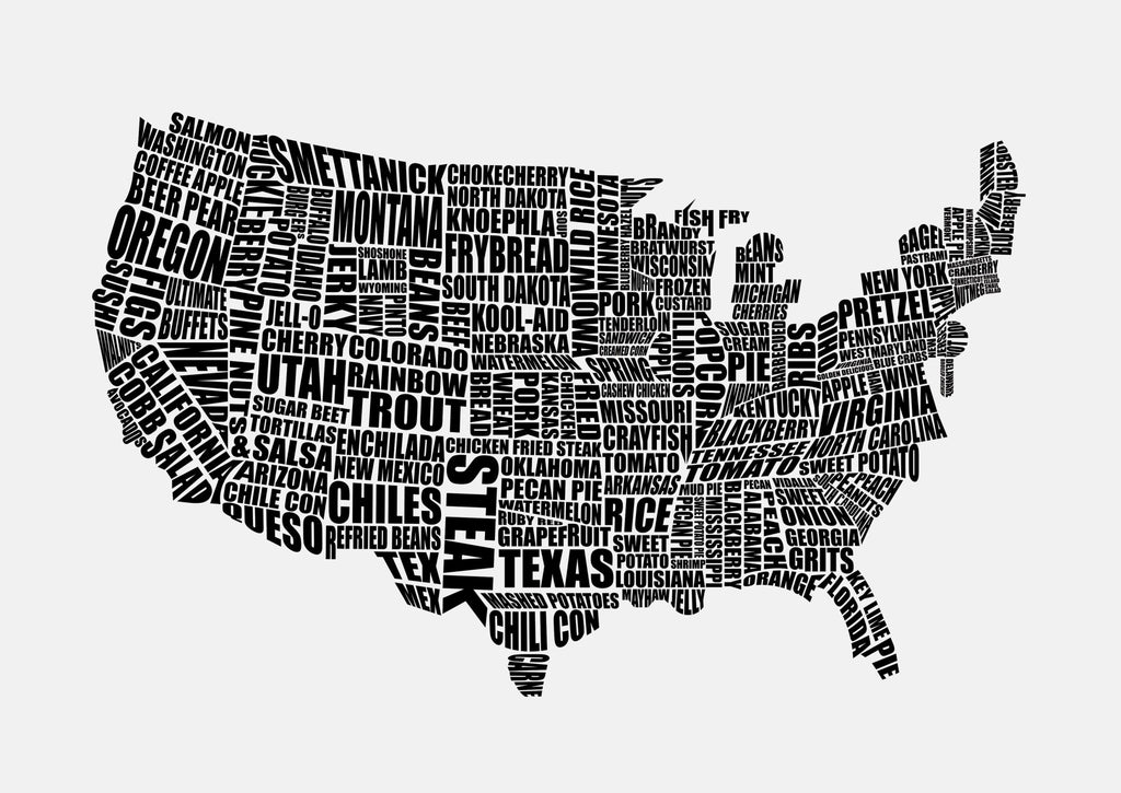 American Food Map Print - Lucy Loves This-