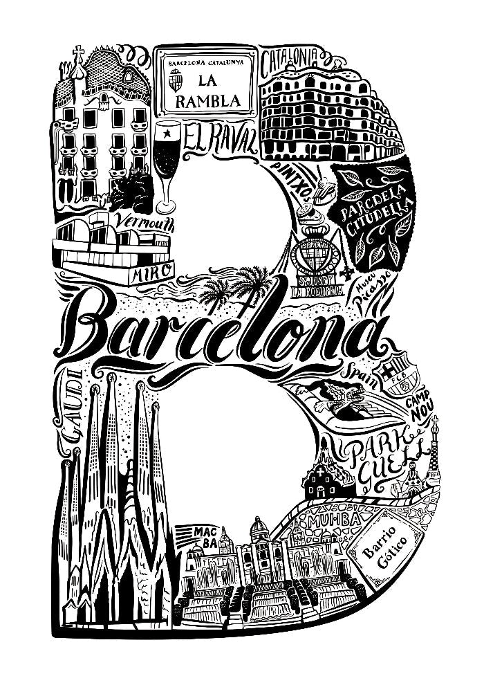 Barcelona Print - Lucy Loves This-European City Prints