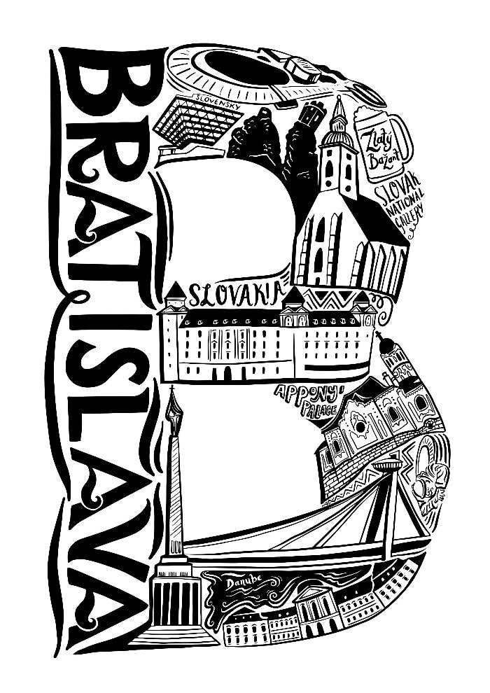 Bratislava Print - Lucy Loves This-European City Prints