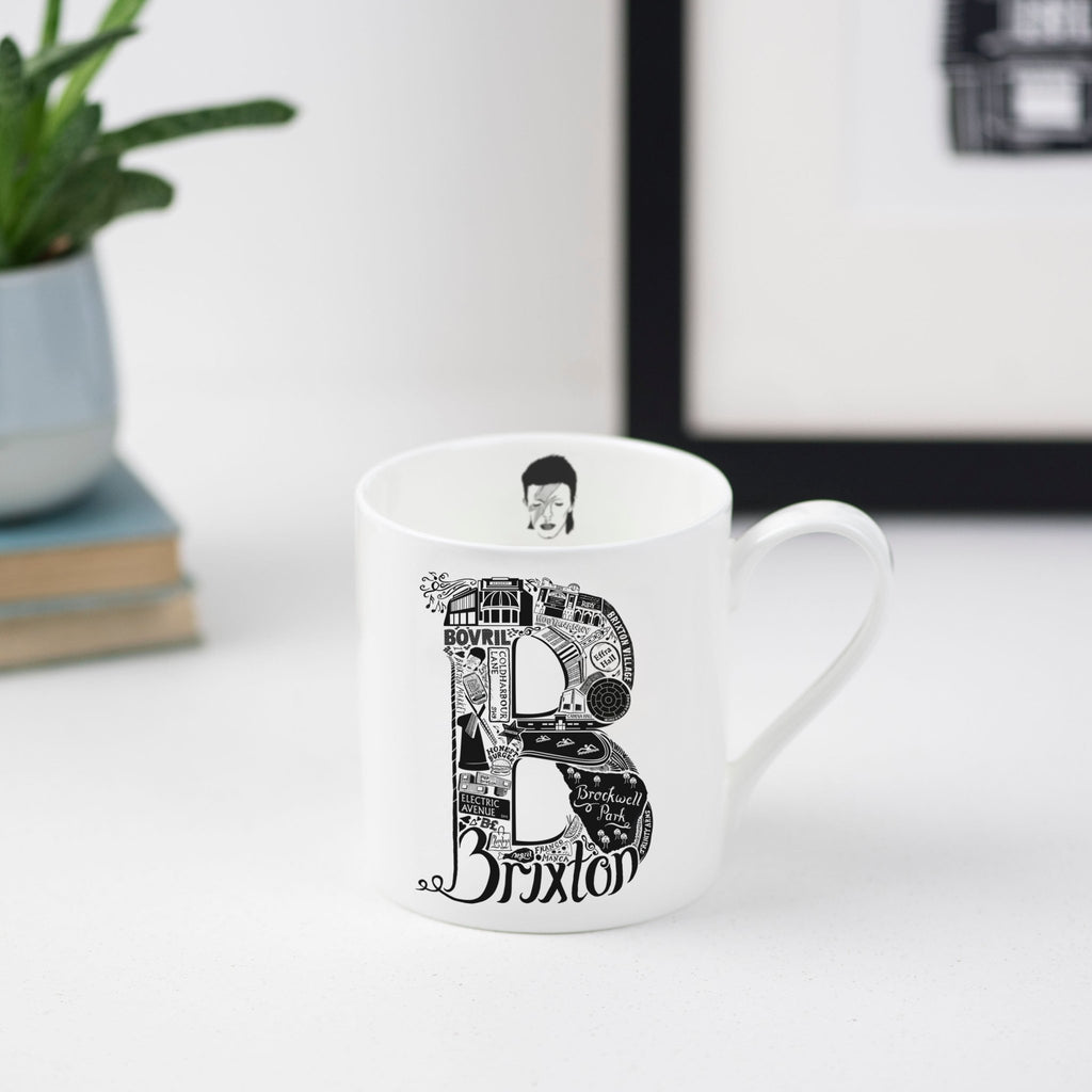 Brixton Bone China Mug - Bargain Price - Seconds - Lucy Loves This-Location Letter Mugs And Coasters