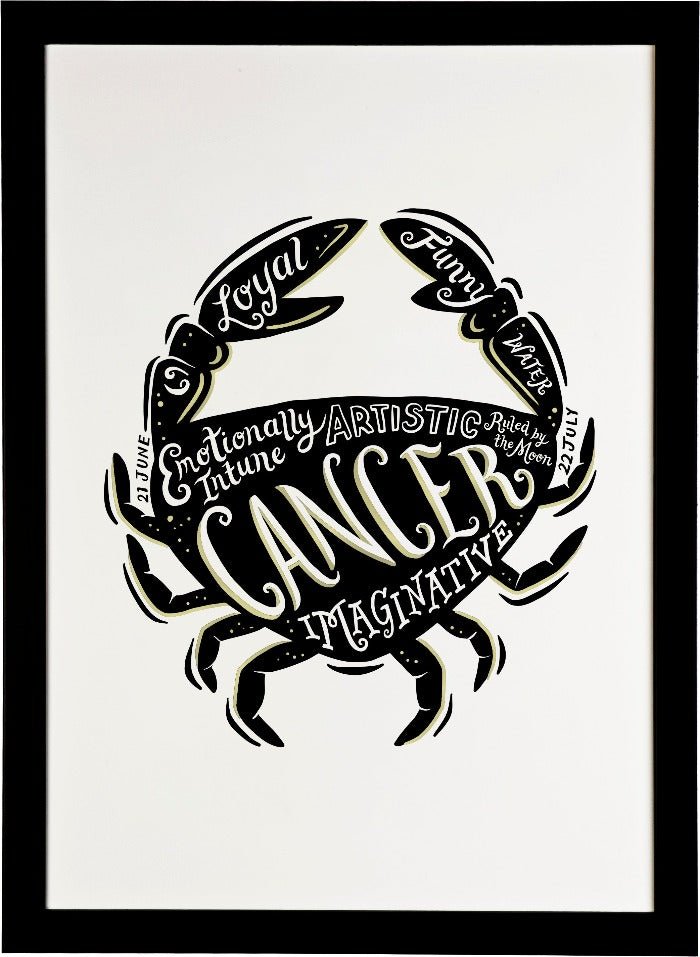 Cancer Zodiac Gold Foil Print - Lucy Loves This-