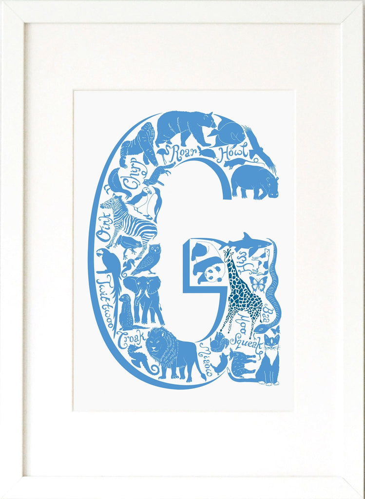 Christening Letter Print - Blue - Lucy Loves This-