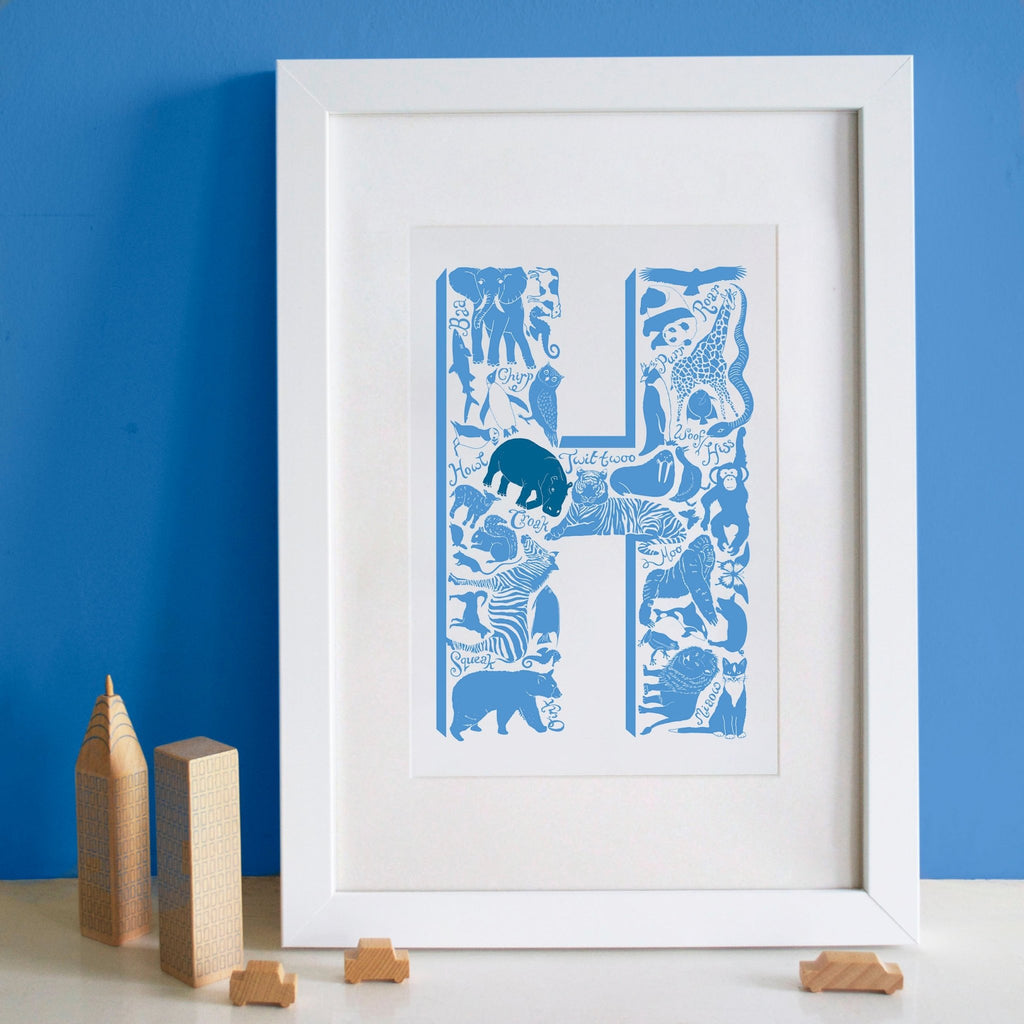 Christening Letter Print - Blue - Lucy Loves This-