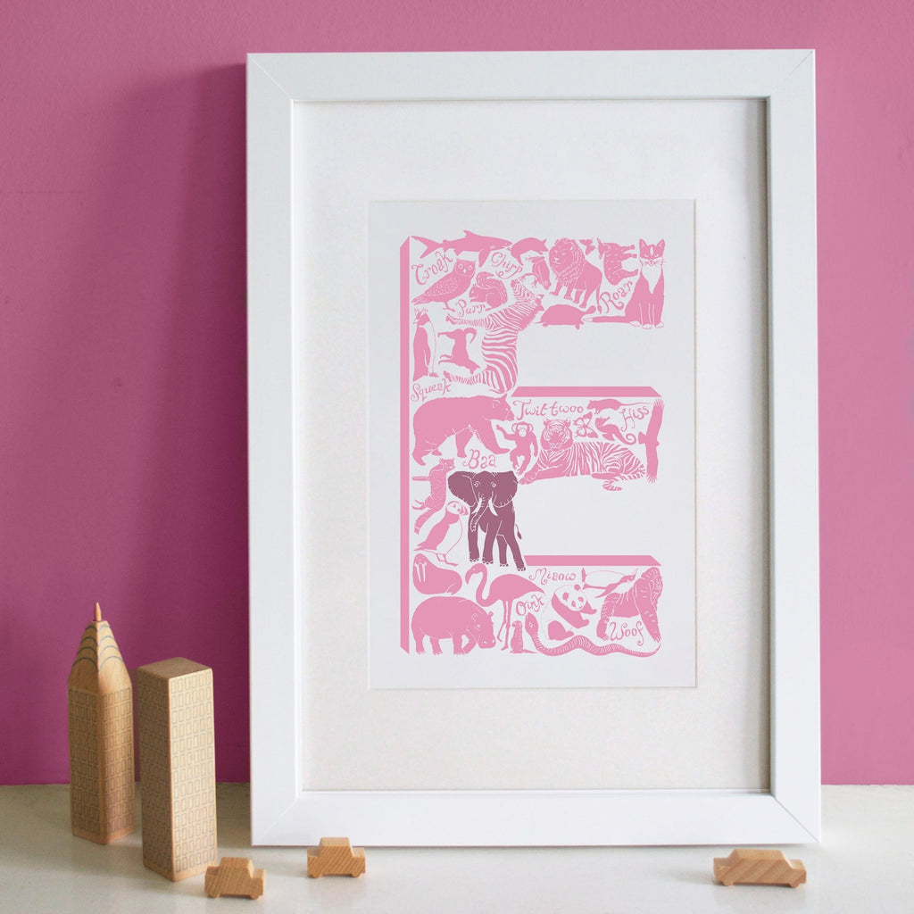 Christening Letter Print - Pink - Lucy Loves This-