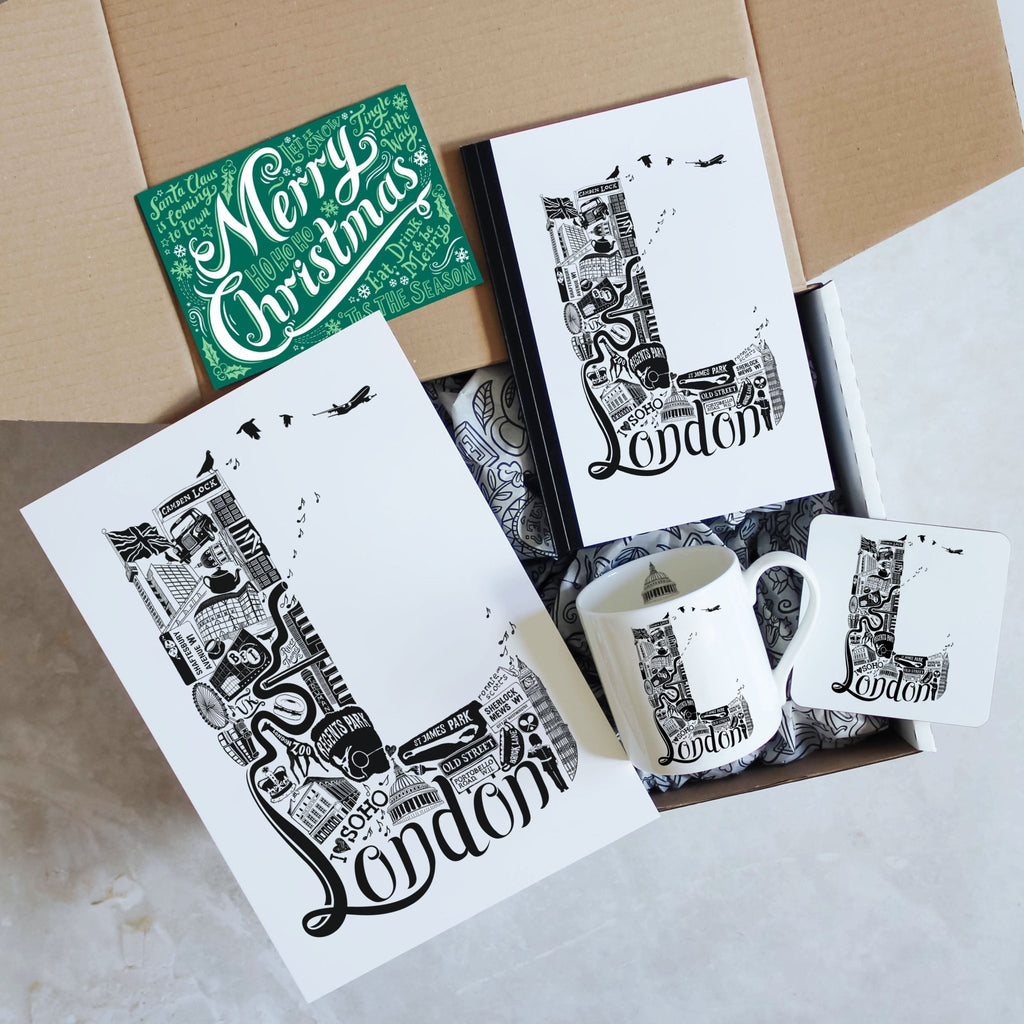 Christmas Gift Box - Location Letter print, mug, notebook and coaster - Lucy Loves This-Graduation Gifts