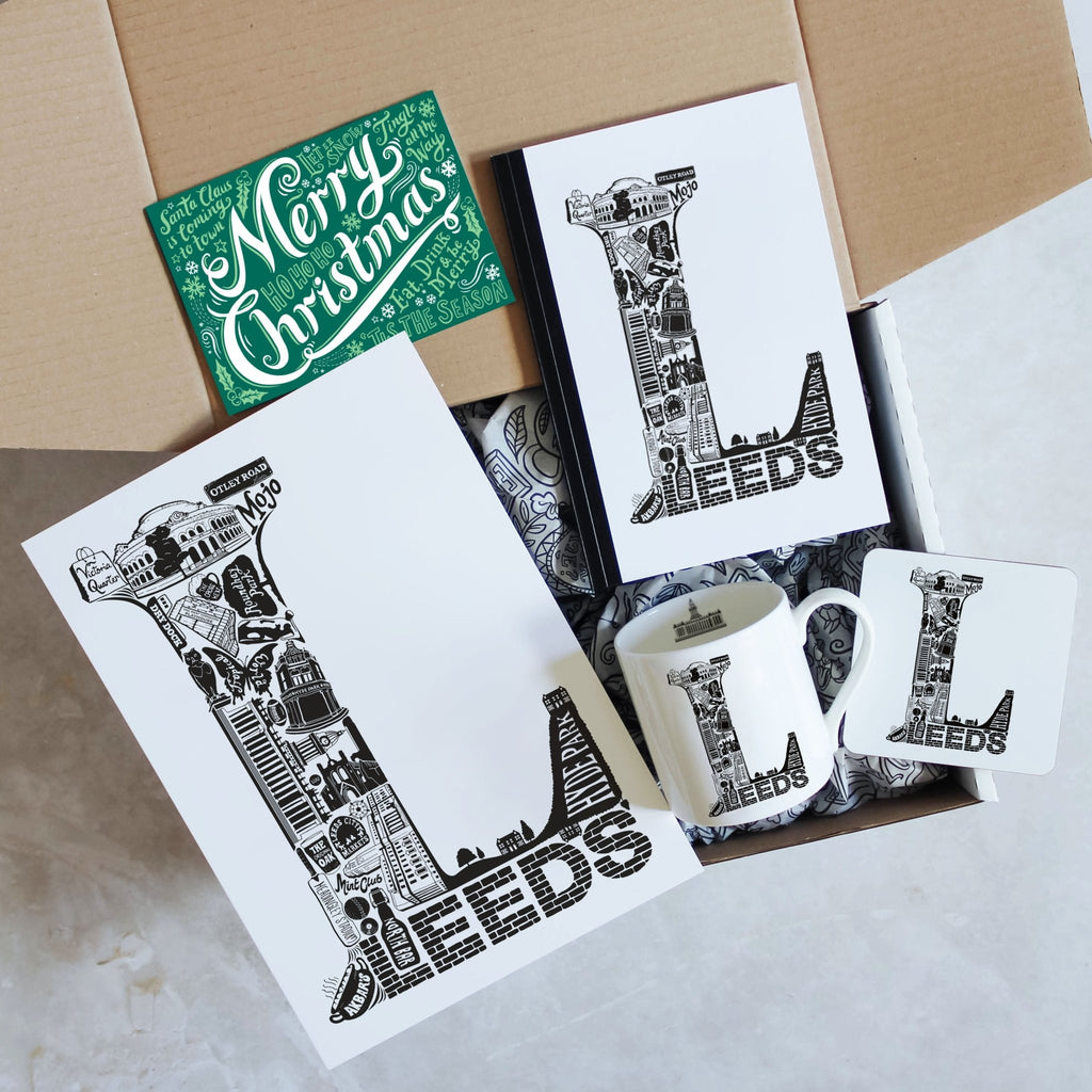 Christmas Gift Box - Location Letter print, mug, notebook and coaster - Lucy Loves This-Graduation Gifts