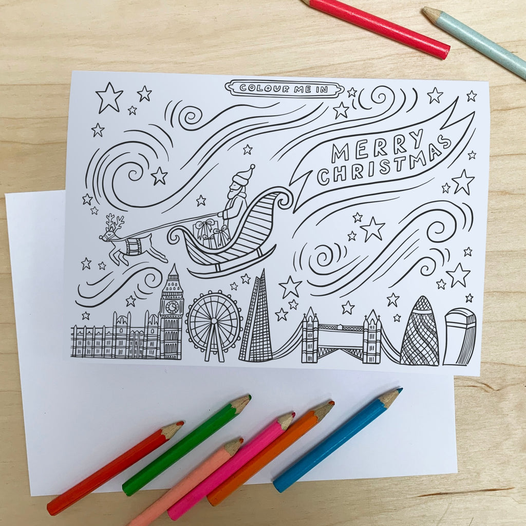 Colouring in Christmas Cards - Pack Of Four - Lucy Loves This-