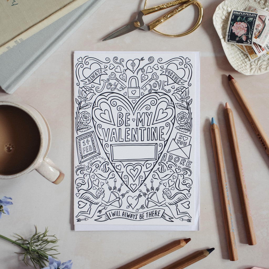 Colouring in Valentines card - Lucy Loves This-