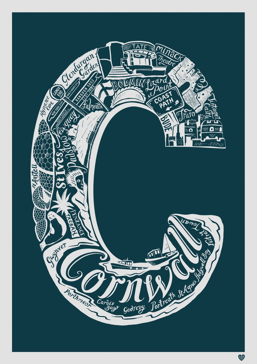 cornwall Print - cornwall Gift - cornwall present – Lucy Loves This