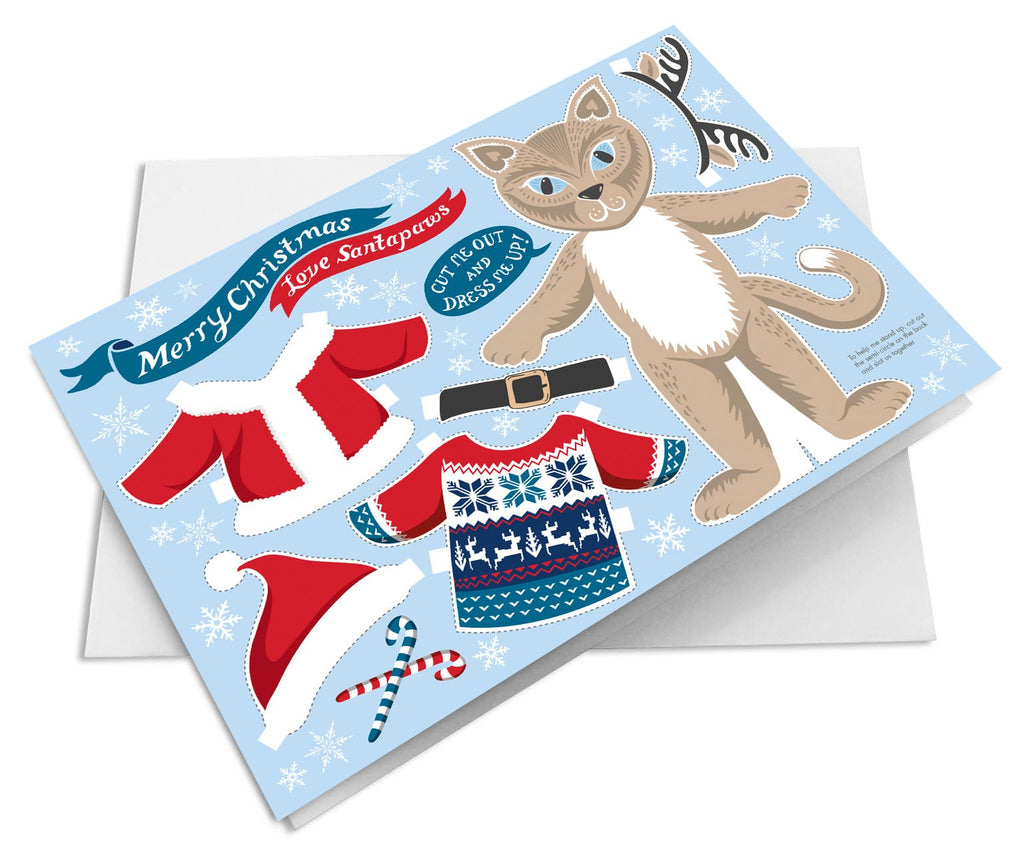 Dress Up Santa Paws Cat Christmas Card - stocking filler - Lucy Loves This-