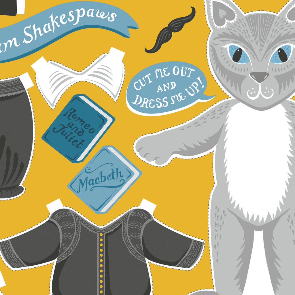 Dress Up Shakespeare cat Card - Lucy Loves This-