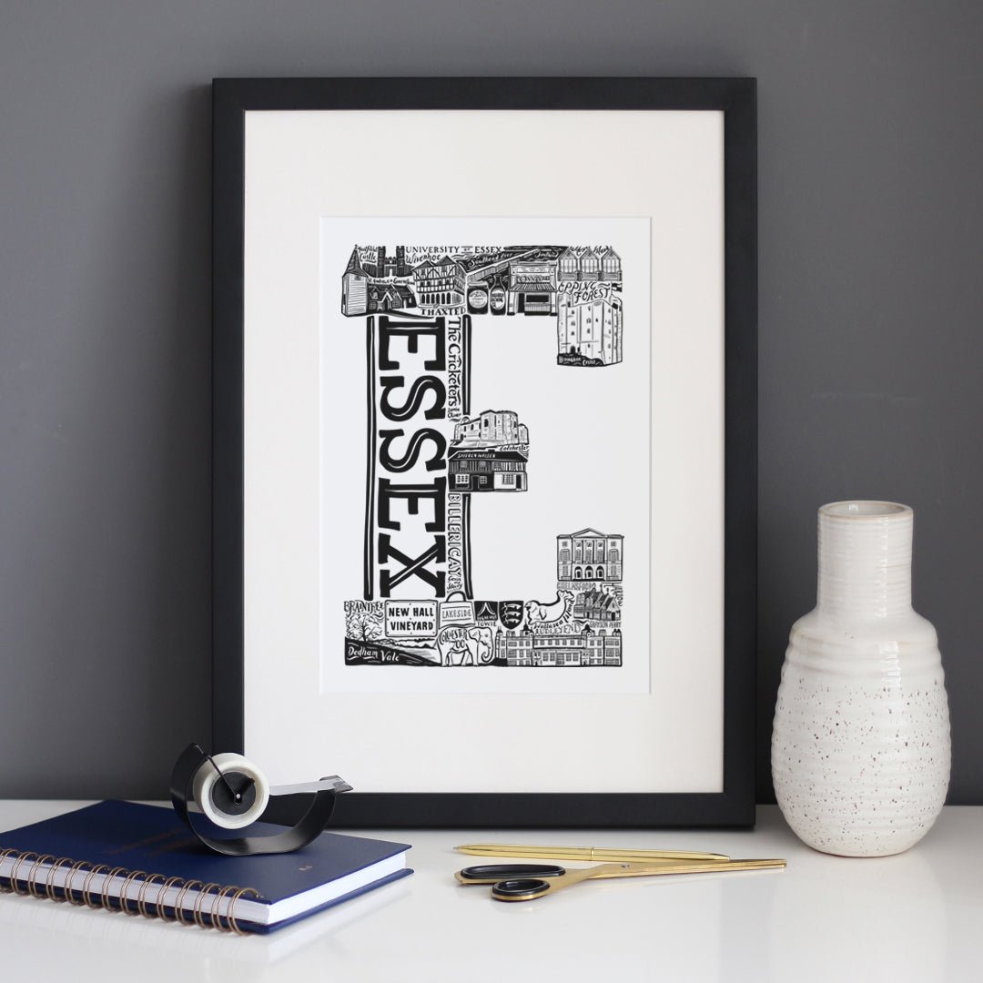 Essex Print - Essex Gift- Monochrome Wall Art – Lucy Loves This