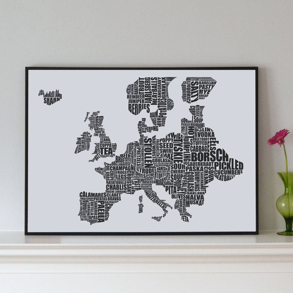 Europe Gastronomy map print - Lucy Loves This-