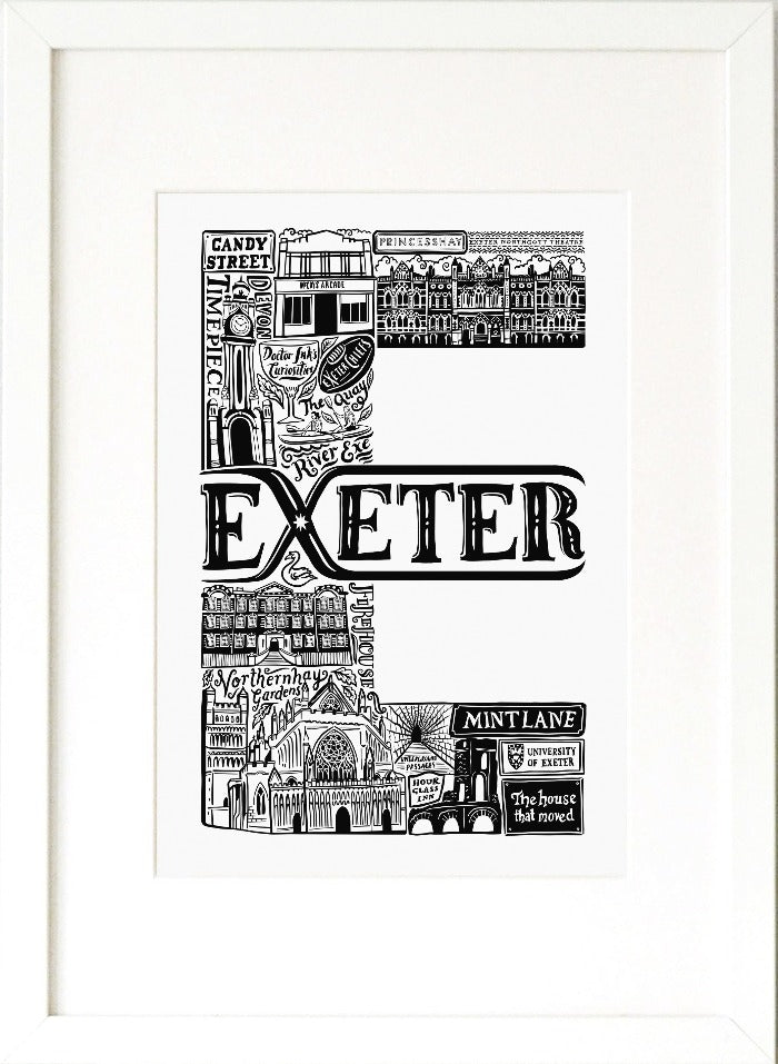 Exeter letter E Print - Lucy Loves This-U.K City Prints