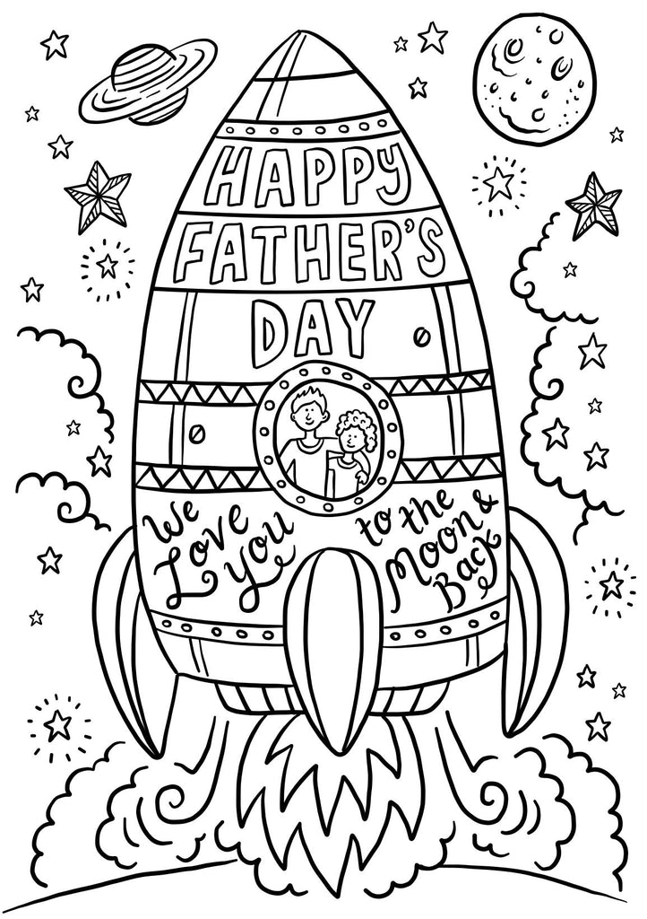 Father's Day Colouring in card - download - Lucy Loves This-