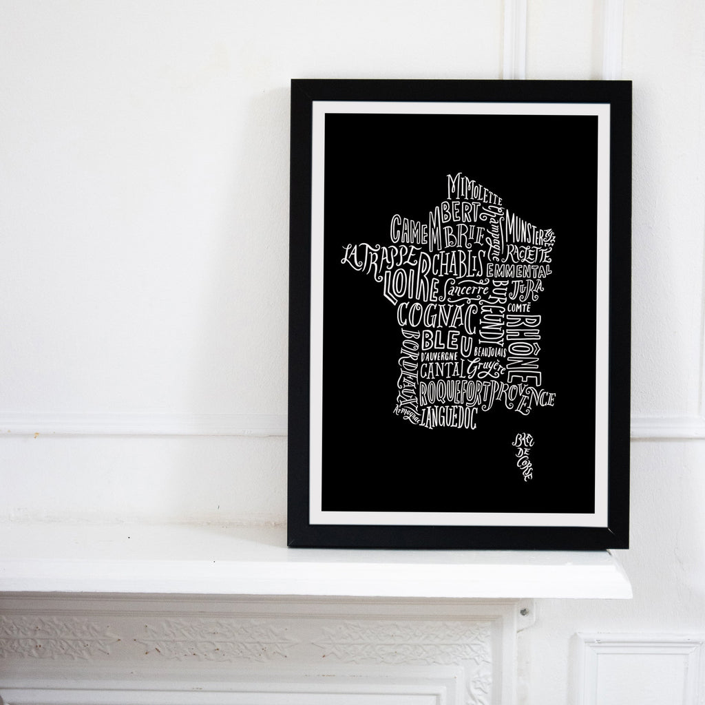 French Cheese and Wine Map Print - Lucy Loves This-U.K City Prints