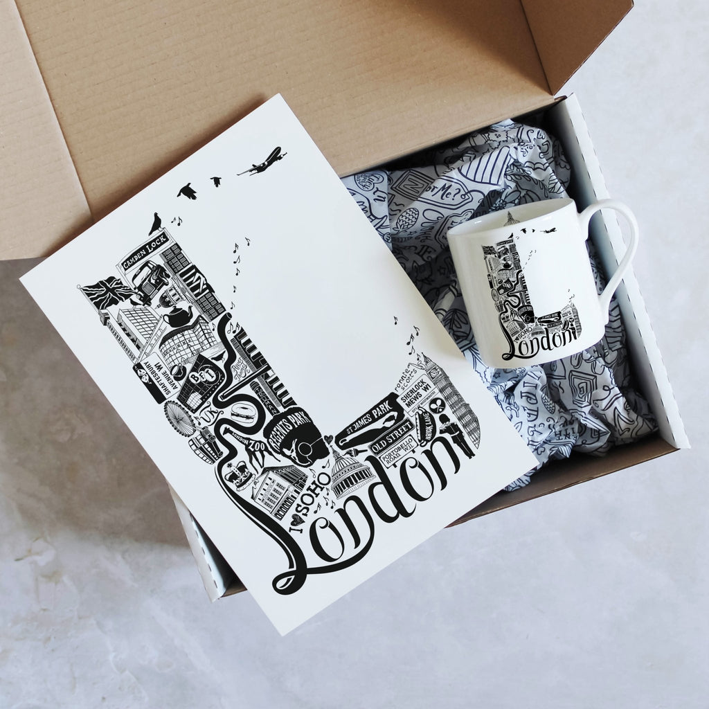 Gift Box - Location Letter print and matching mug - Lucy Loves This-Graduation Gifts