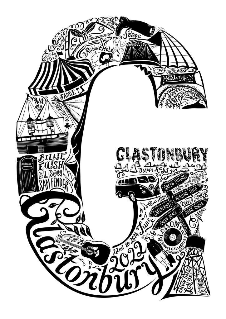 Glastonbury Print (Years available 2017, 2019, 2022 and 2023) - Lucy Loves This-