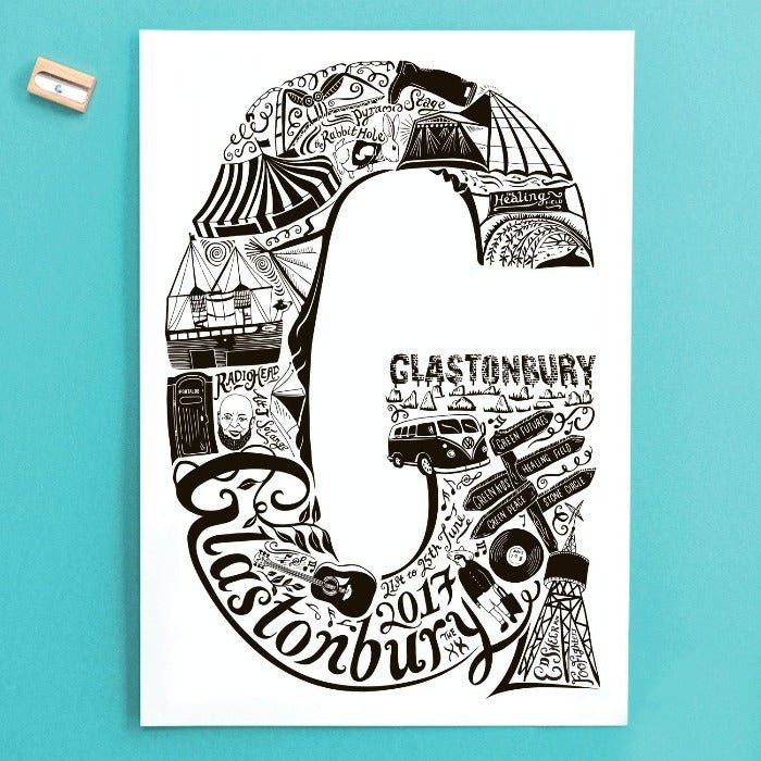 Glastonbury Print (Years available 2017, 2019, 2022 and 2023) - Lucy Loves This-