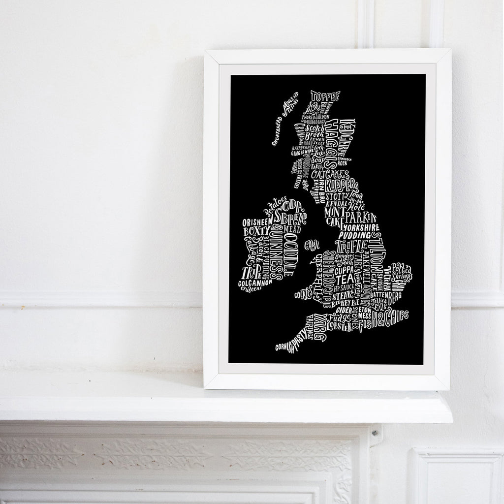 Great Britain and Ireland Food Map Print - Lucy Loves This-U.K City Prints