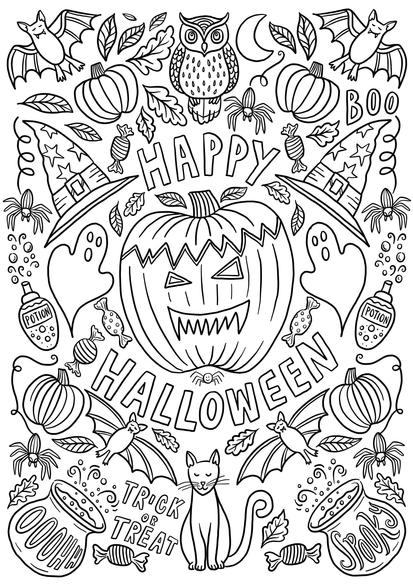Halloween Colouring Pages Printable Halloween Color Sheets From Halloween Colouring Pages Printable Halloween Color Sheets From