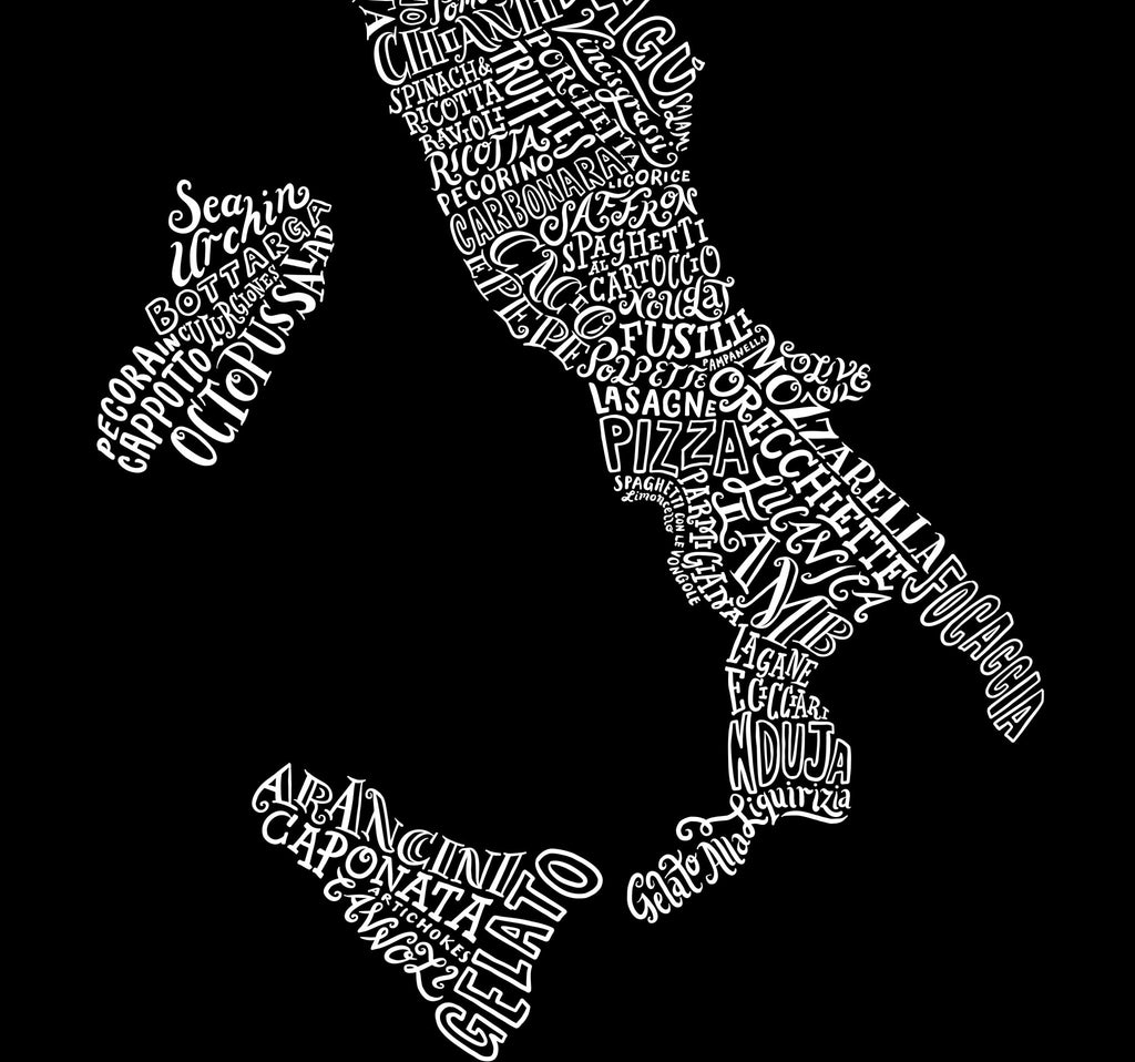 Italian Food and Drink Map Print - Lucy Loves This-U.K City Prints