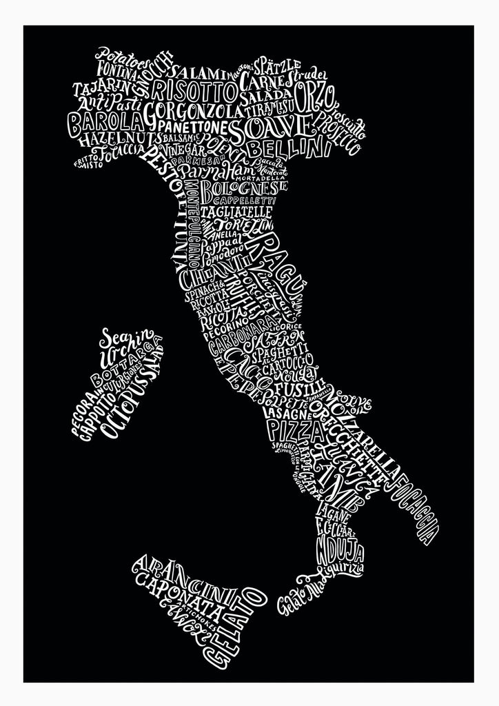 Italian Food and Drink Map Print - Lucy Loves This-U.K City Prints