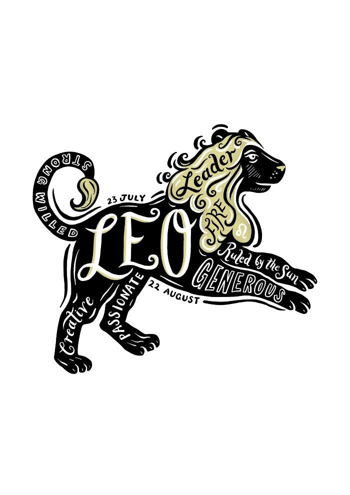 Leo Zodiac Gold Foil Print - Lucy Loves This-
