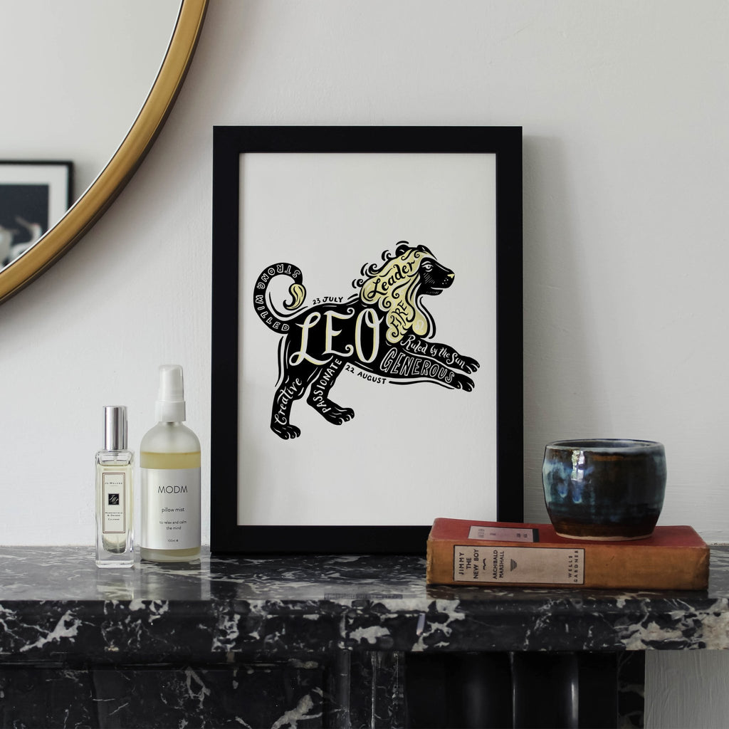 Leo Zodiac Gold Foil Print - Lucy Loves This-