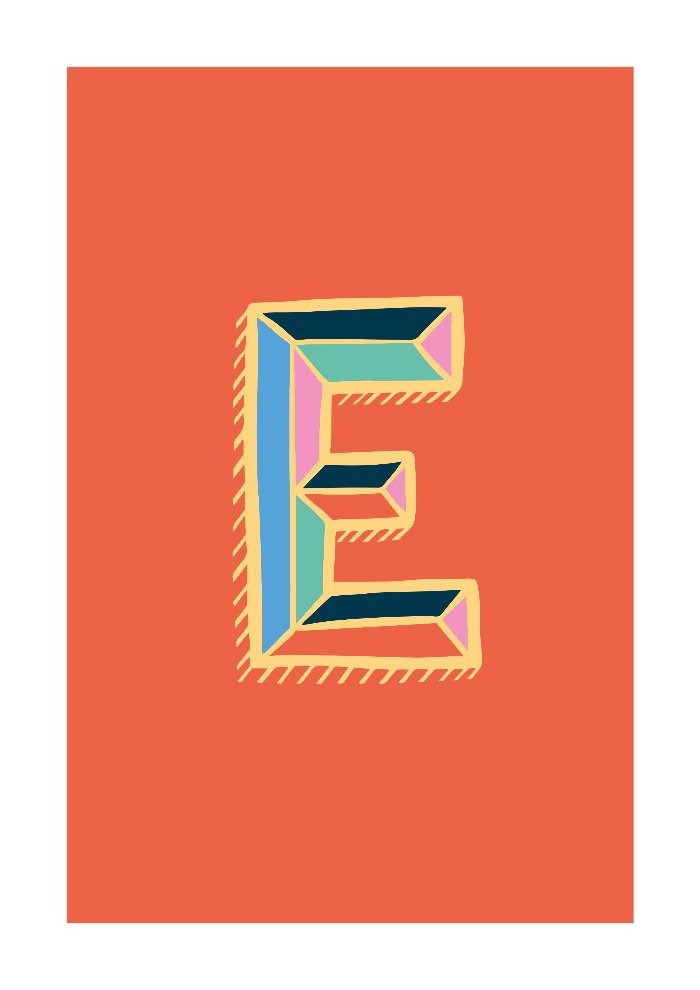 Letter E Alphabet Print - Lucy Loves This-Alphabet Prints
