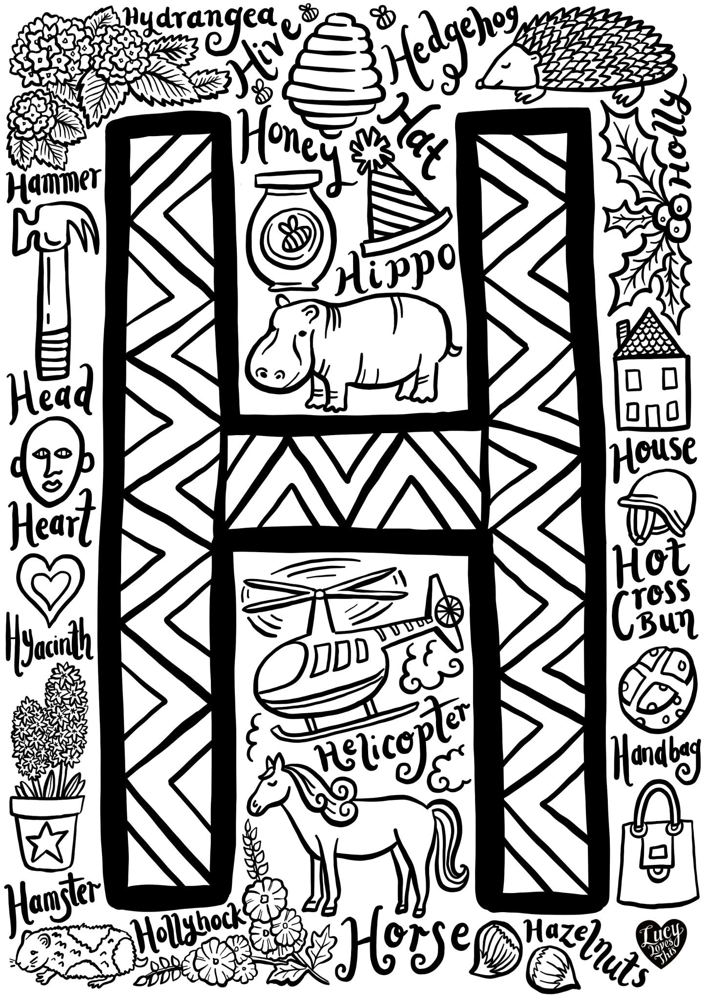 Letter H Coloring