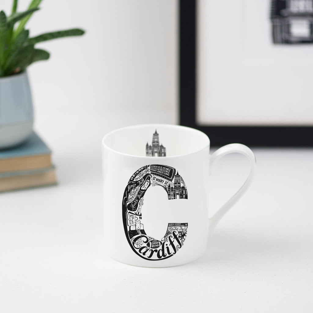Location Letter Bone China Mug - Lucy Loves This-Location Letter Mugs And Coasters