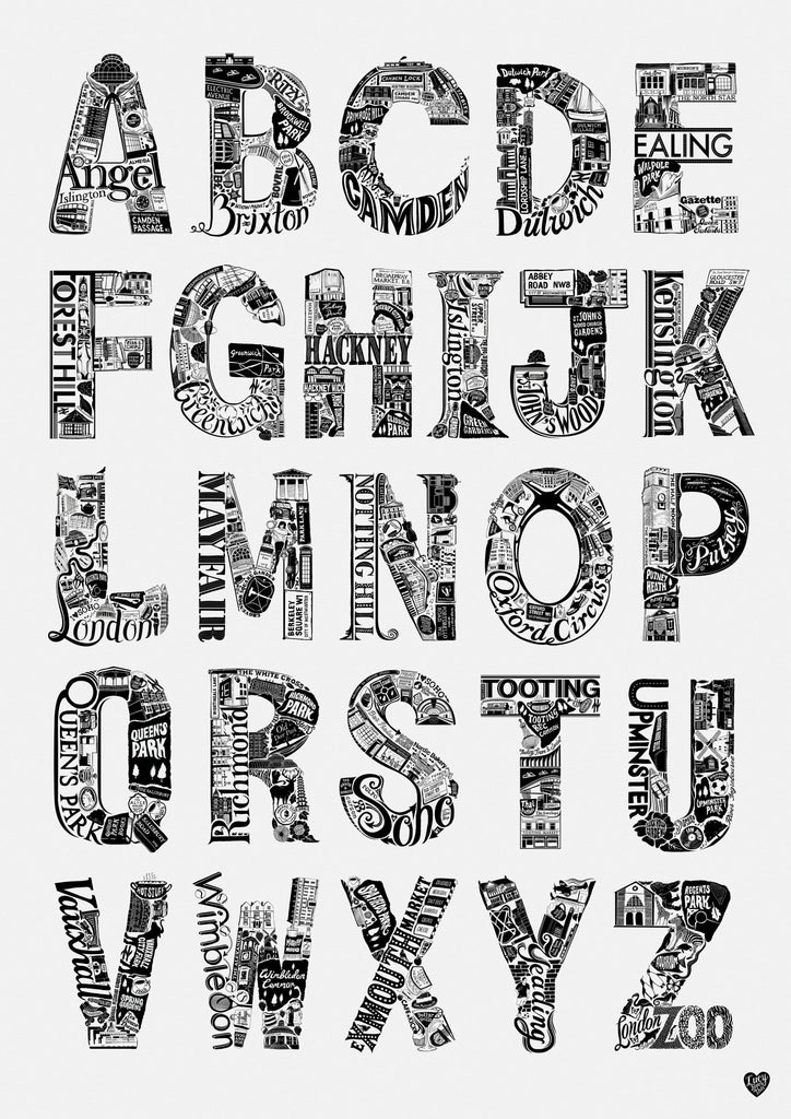London Area Alphabet Poster - Lucy Loves This-