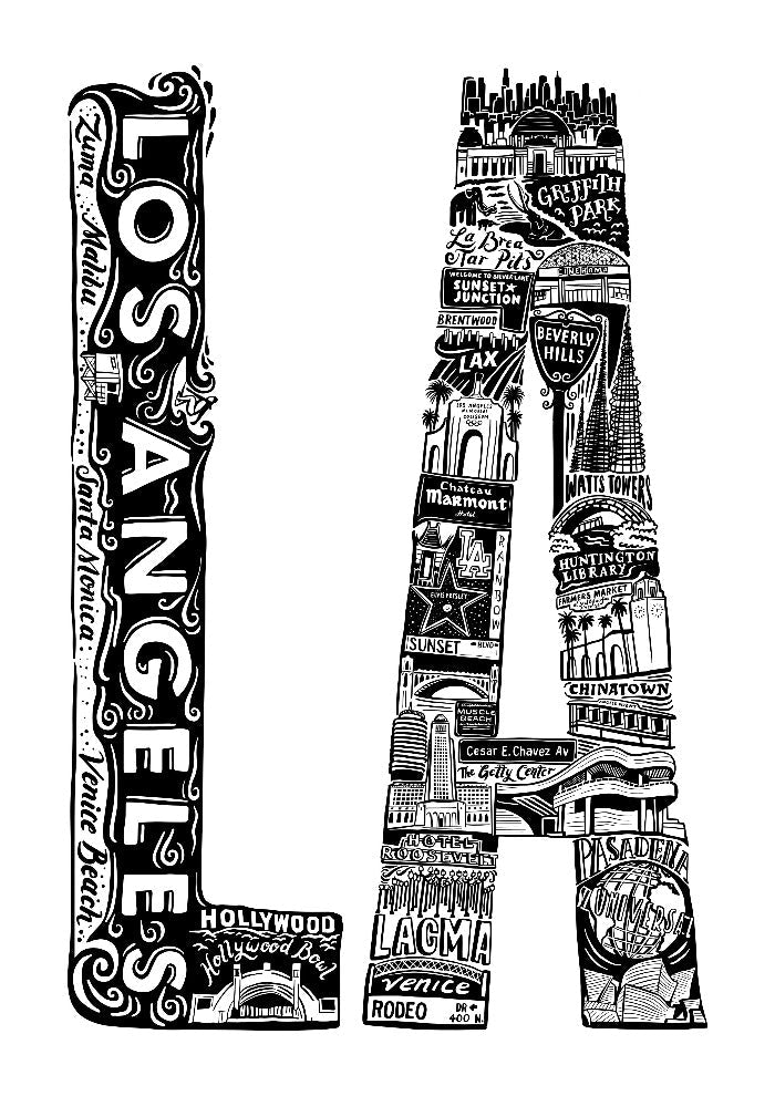 Los Angeles Print - Lucy Loves This-USA City Prints