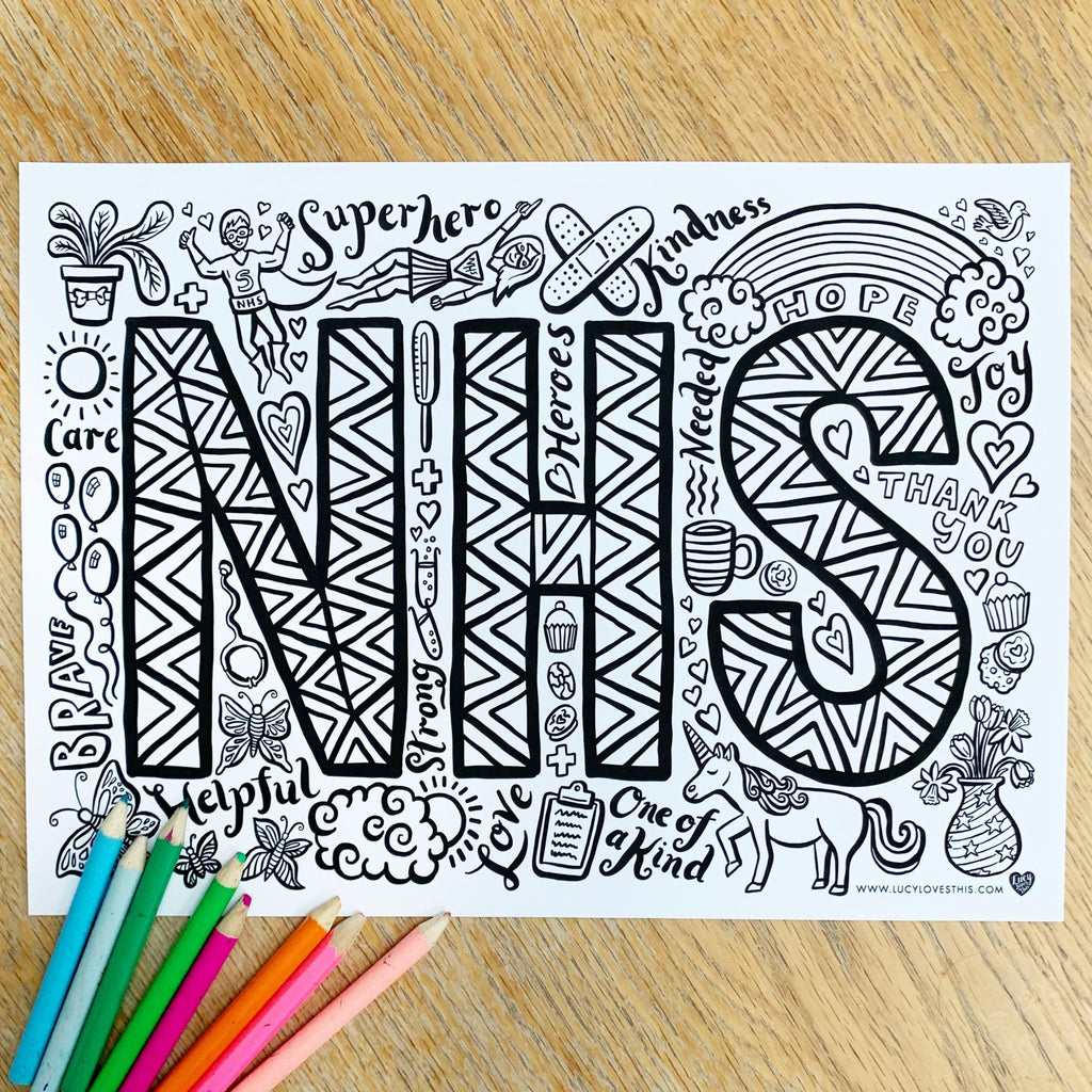 NHS Colouring Poster - raising money for NHS Charities. - Lucy Loves This-
