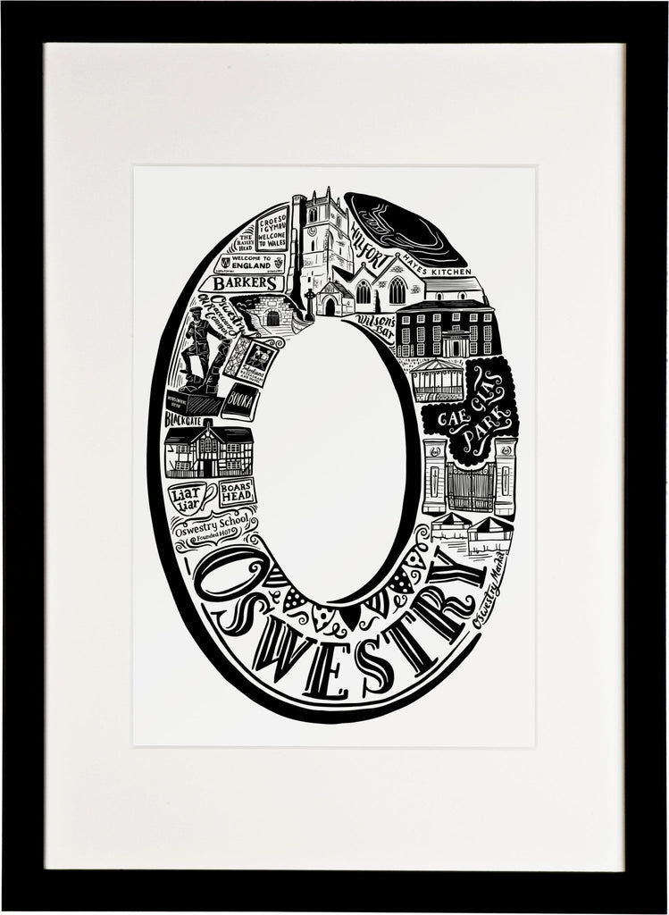 Oswestry Print - Lucy Loves This-U.K City Prints