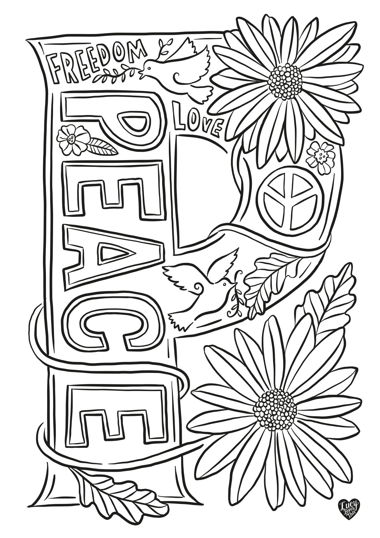 Peace Poster Colouring